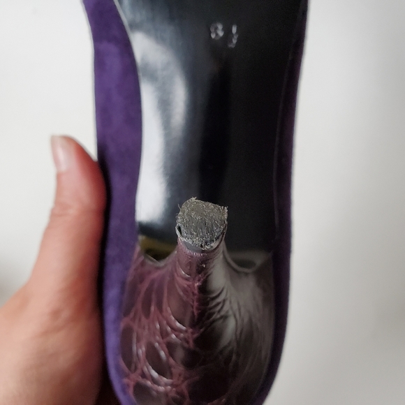 Vintage purple suede high heels 8.5 - Picture 10 of 12